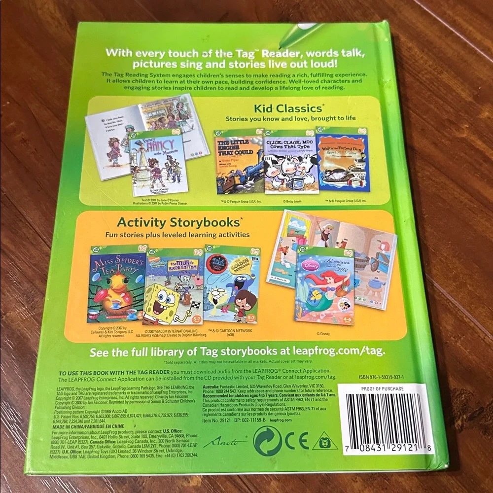 LeapFrog Tag book Olivia Age 4-7 Hardcover